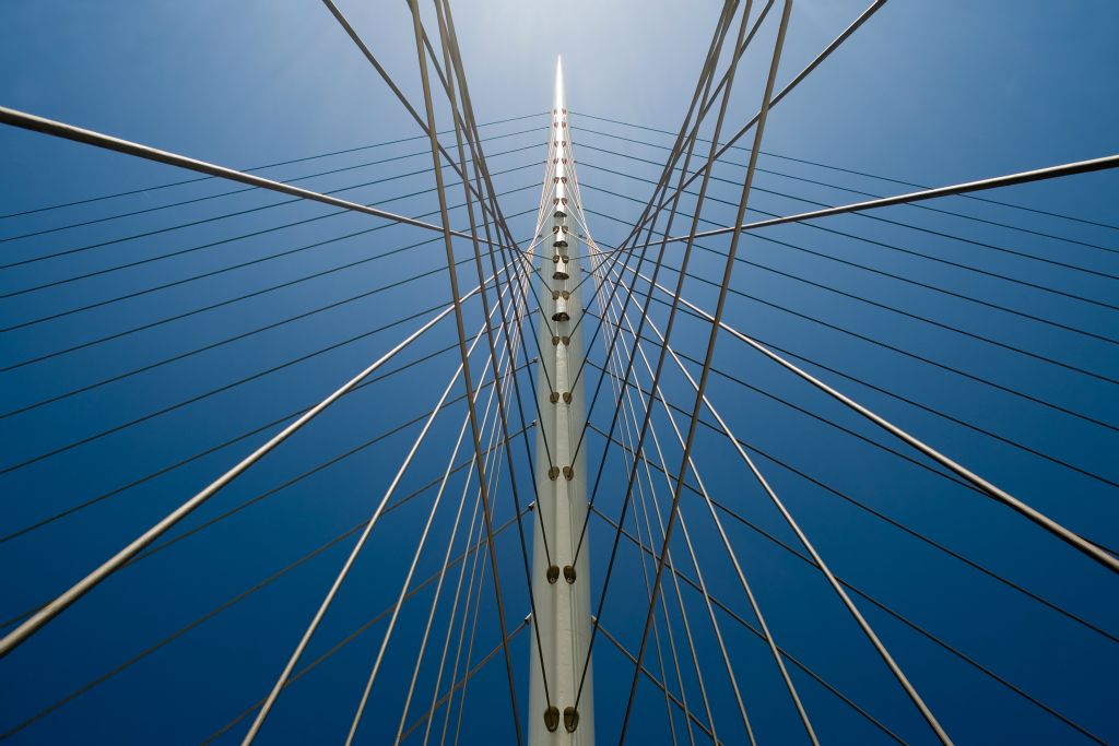 Die 'Zither' bei Hoofddorp, eine Brücke für Radfahrer (Calatrava 2004)