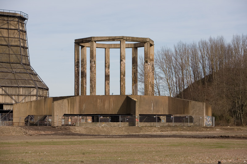 Das Betongerippe eines Kühlturms