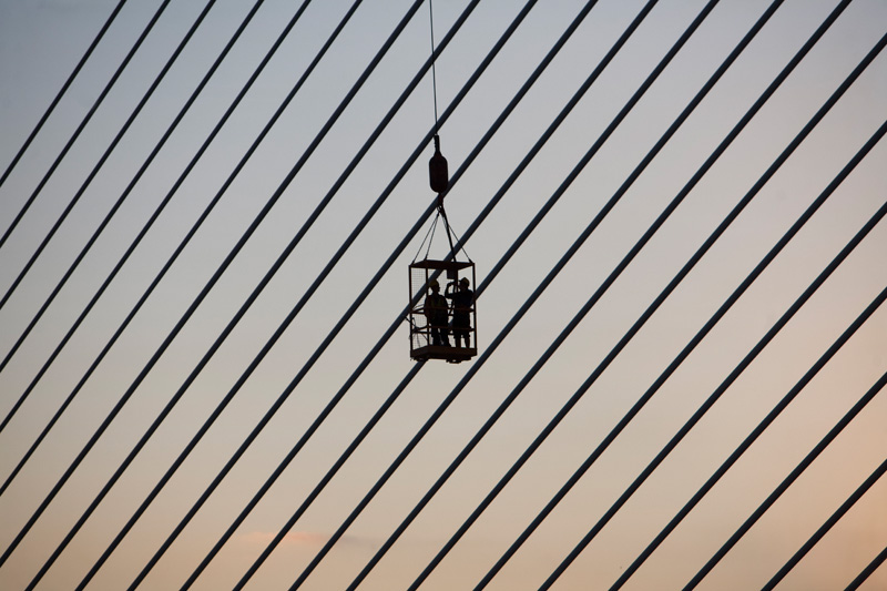 Bauarbeiten an der neuen Brücke (2008)