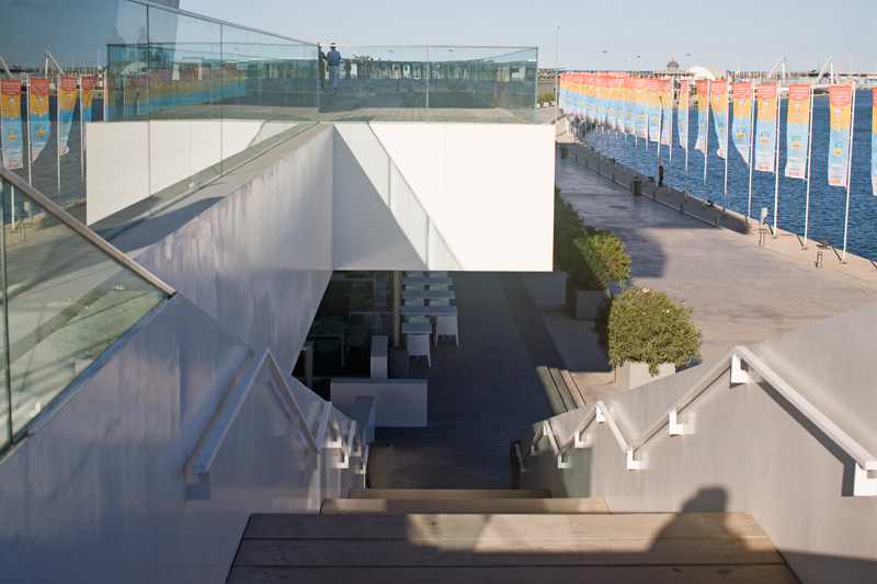 Treppe zum Café